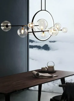 Moderner LED-Ringblasen-Kronleuchter – minimalistisches europäisches Design