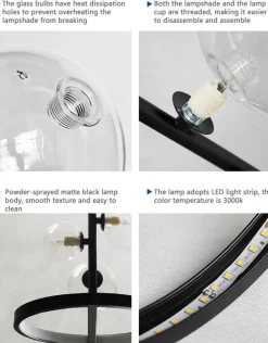 Moderner LED-Ringblasen-Kronleuchter – minimalistisches europäisches Design
