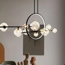 Moderner LED-Ringblasen-Kronleuchter – minimalistisches europäisches Design