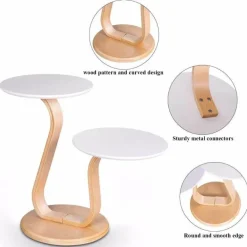 Moderner Luxus-Beistelltisch aus Bugholz mit geschwungenen Beinen