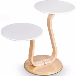 Moderner Luxus-Beistelltisch aus Bugholz mit geschwungenen Beinen