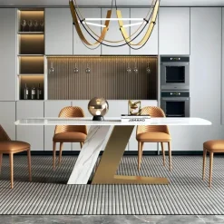 Moderner Marmor-Esstisch – elegantes rundes Design