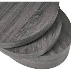 Moderner schwarzer ovaler Couchtisch – elegantes drehbares Design für Zuhause