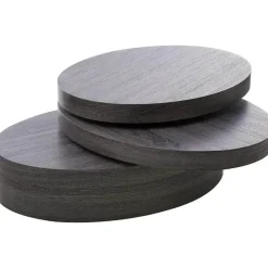 Moderner schwarzer ovaler Couchtisch – elegantes drehbares Design für Zuhause