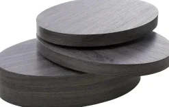 Moderner schwarzer ovaler Couchtisch – elegantes drehbares Design für Zuhause