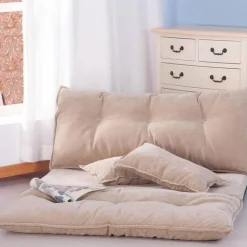 Modernes, faltbares Freizeit-Schlafsofa aus PU-Leder mit 2 Kissen