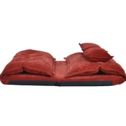 Modernes, faltbares Freizeit-Schlafsofa aus PU-Leder mit 2 Kissen