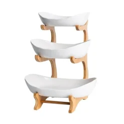 Modernes mehrschichtiges Obst-Snack-Tellerregal – elegante Servierpräsentation