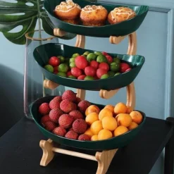 Modernes mehrschichtiges Obst-Snack-Tellerregal – elegante Servierpräsentation