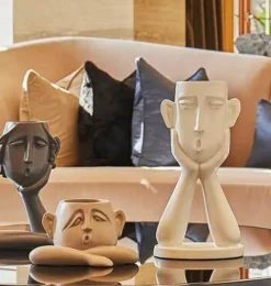 Modernes minimalistisches Blumenvasen-Set – 3-teiliges Dekor