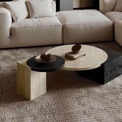 Modernes Travertin-Couchtisch-Set - Oraine Wohnzimmermöbel