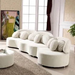 Modular Curved Sectional Sofa Set - Modern Luxury Living Room Furniture