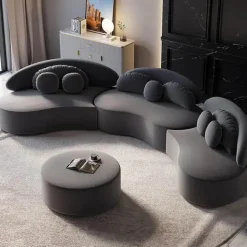 Modular Curved Sectional Sofa Set - Modern Luxury Living Room Furniture