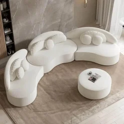 Modular Curved Sectional Sofa Set - Modern Luxury Living Room Furniture