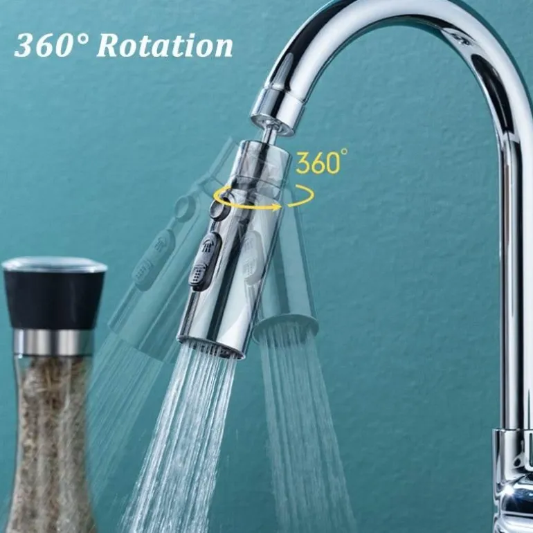 3-Modus-Wasserhahnadapter - Spritzschutz-Wassersparer