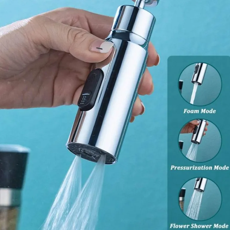 3-Modus-Wasserhahnadapter - Spritzschutz-Wassersparer