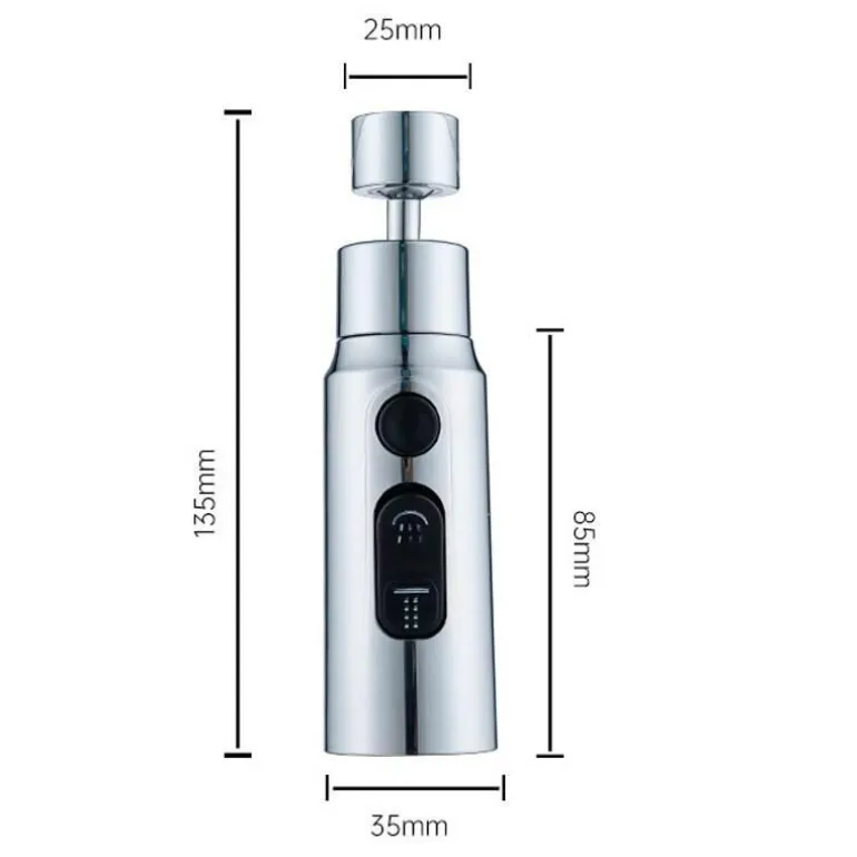 3-Modus-Wasserhahnadapter - Spritzschutz-Wassersparer