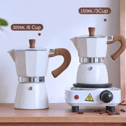 Moka Pot Espressomaschine – Herdplatten-Kaffeemaschine für 36 Tassen, für Cappuccino und Latte