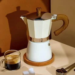 Moka Pot Espressomaschine – Herdplatten-Kaffeemaschine für 36 Tassen, für Cappuccino und Latte