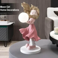 Mondmädchen Wandkunst - Lunar Home Decor