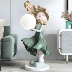 Mondmädchen Wandkunst - Lunar Home Decor