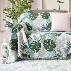 Monstera-Sofadeckenbezug – rutschfeste, dekorative Tagesdecke für den nordischen Stil