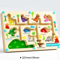 Montessori Magnetisches Farbsortierlabyrinth – Pädagogisches Perlenspiel aus Holz