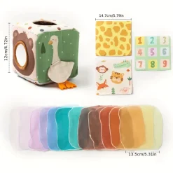 Montessori-Taschentuchbox-Spielzeug – Sensorisches und pädagogisches Spiel für Babys