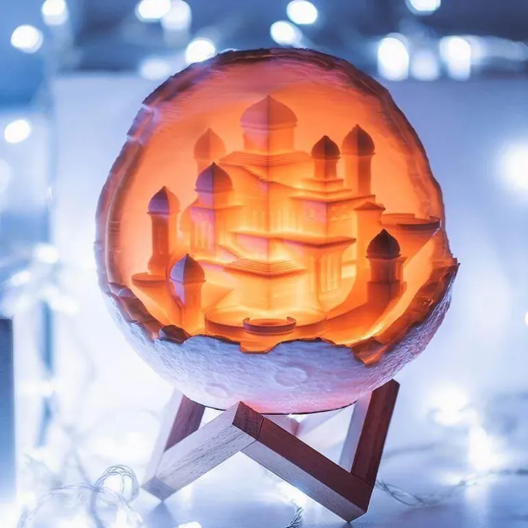Moon City Lamp - Celestial Night Light Decor