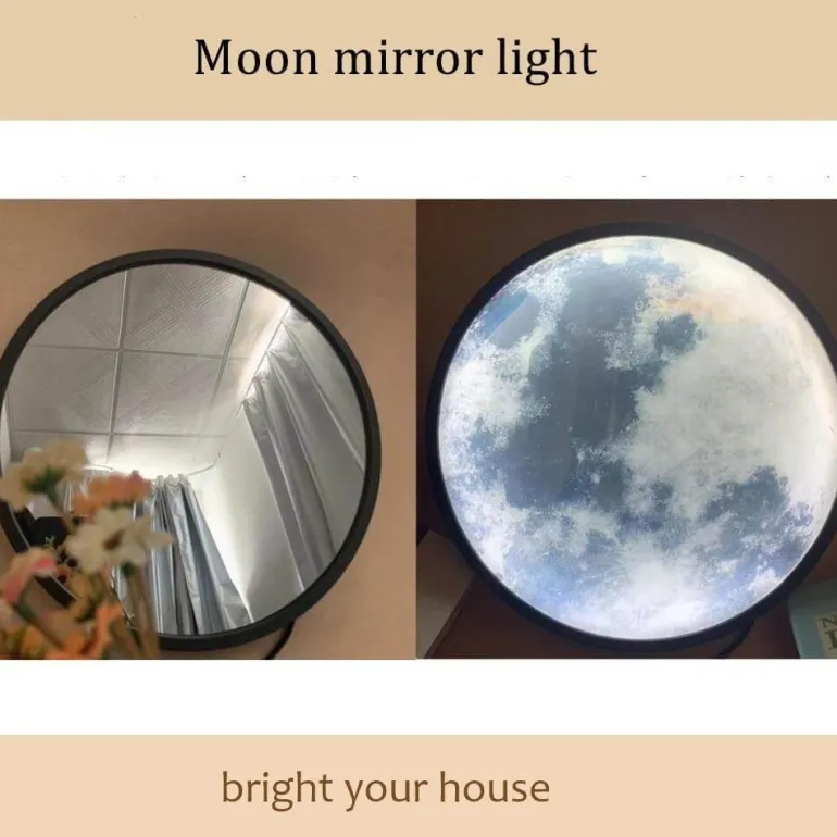 Moon Mirror Wall Lamp - Modern Smart Decorative Light