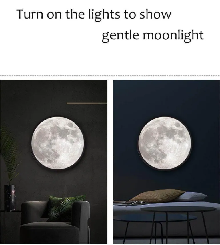 Moon Mirror Wall Lamp - Modern Smart Decorative Light