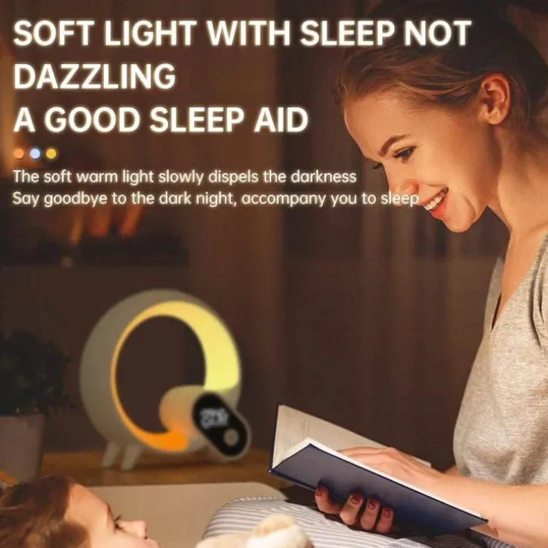 Moon Night Light Alarm Clock - Soothing Sleep Aid and Wake-Up Tool