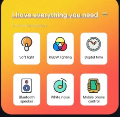 Moon Night Light Alarm Clock - Soothing Sleep Aid and Wake-Up Tool