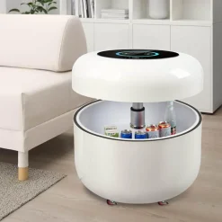 Multi-Functional Round Refrigerator - Stylish Elegant Design