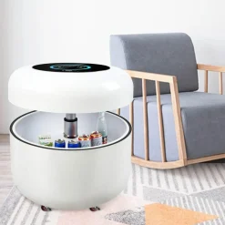 Multi-Functional Round Refrigerator - Stylish Elegant Design
