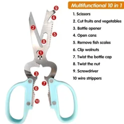 Multifunktionale Küchenschere – 10-in-1-Allzweckwerkzeug