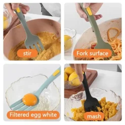 Multifunktionale Kochgabel aus Silikon – Rühr- und Servierutensil