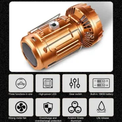 Multifunktionale wasserdichte Powerbank-Laterne - Tragbares Ladegerät für den Außenbereich