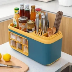 Multifunktionaler Aufbewahrungs-Organizer für die Küche – Besteck- und Getreidehalter