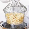 Multifunktionaler, faltbarer Frittier-Abtropfkorb aus Edelstahl