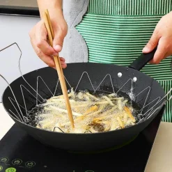 Multifunktionaler, faltbarer Frittier-Abtropfkorb aus Edelstahl
