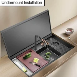 Multifunktionaler Tassenspüler - Nanometer Black Flip Cover Großes Spülbeckenzubehör