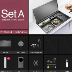 Multifunktionaler Tassenspüler - Nanometer Black Flip Cover Großes Spülbeckenzubehör