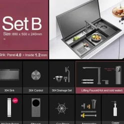 Multifunktionaler Tassenspüler - Nanometer Black Flip Cover Großes Spülbeckenzubehör