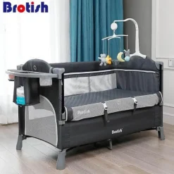 Multifunktionales faltbares Babybett mit abnehmbarer Seite