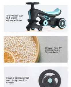 Multifunktionales 4-in-1-Kinderwagen-Dreirad