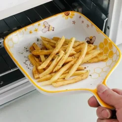 Multifunktionales Keramik-Backblech mit Griff - Little Bee Snack-Dessertteller