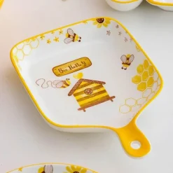 Multifunktionales Keramik-Backblech mit Griff - Little Bee Snack-Dessertteller