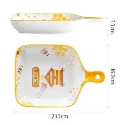 Multifunktionales Keramik-Backblech mit Griff - Little Bee Snack-Dessertteller