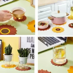 Multifunktionales Sonnenblumen-Tischset – Untersetzer-Dekor